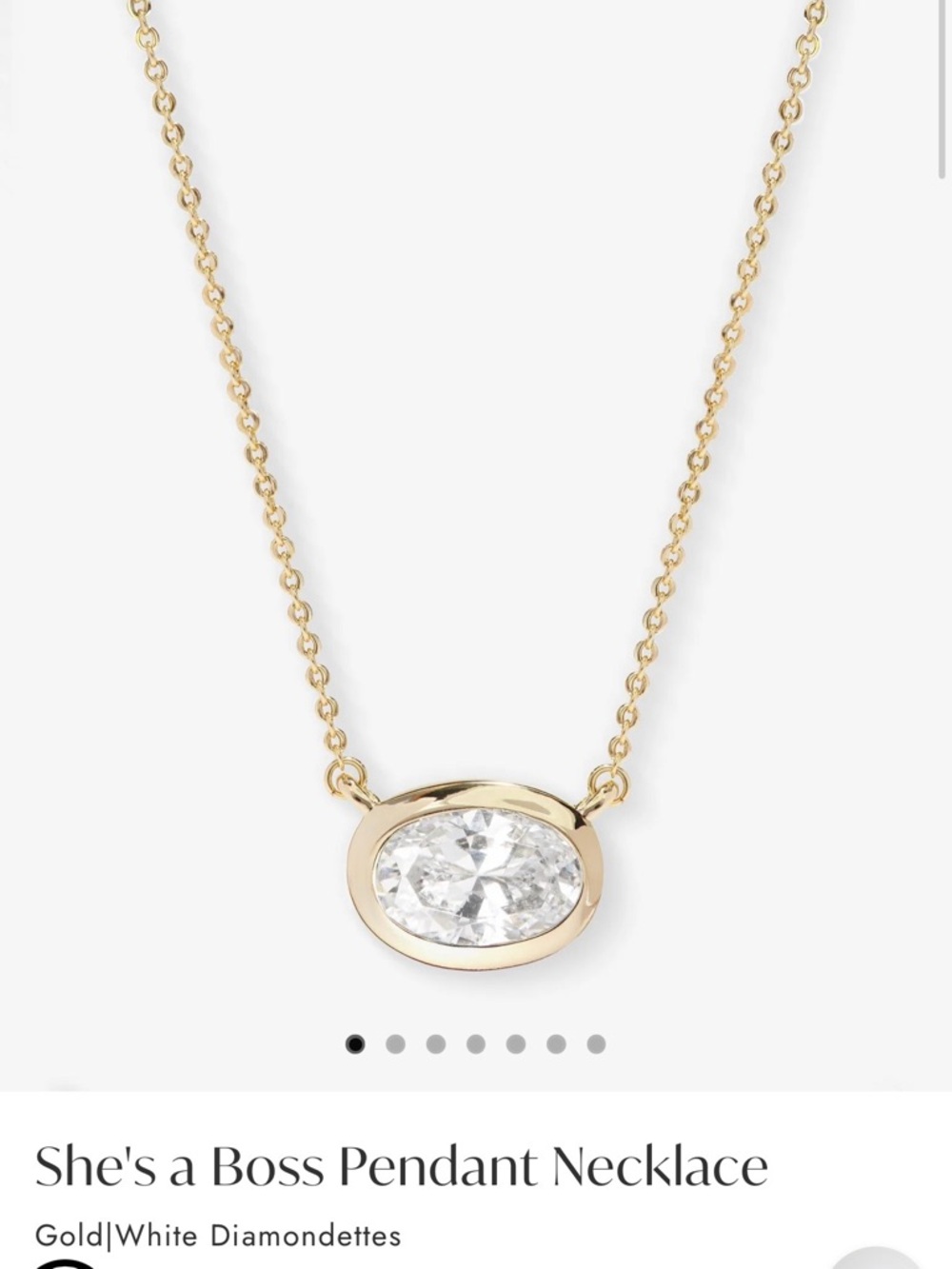 Melinda Maria Gold Necklace with Clear Stone Pendant